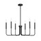 6-Light Black Modern Chandelier Adjustable Height 19–60” Metal Vintage Ceiling Light Fixture E12 Bulb Compatible